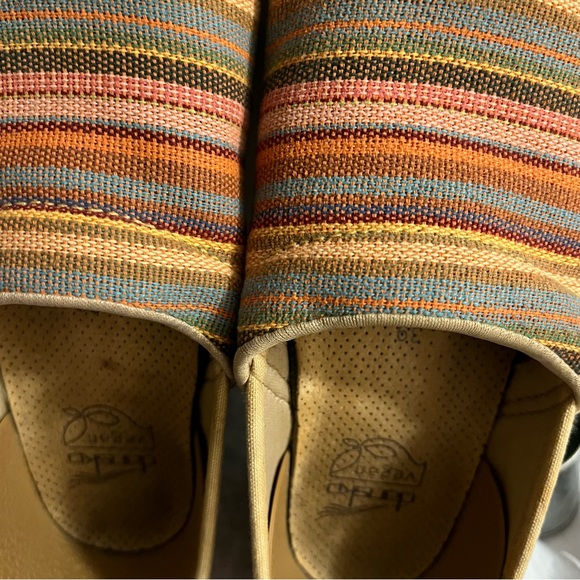 Dansko EU39/US8.5/9 Multicolor Vegan Striped Jute Espadrille Mules/Clogs… - Picture 3 of 16